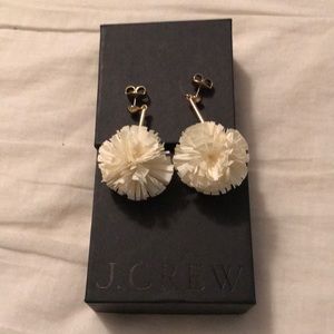 JCREW Gathered Carnation Earrings - White